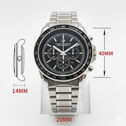 Men Silver Stainless Steel Strap Watch