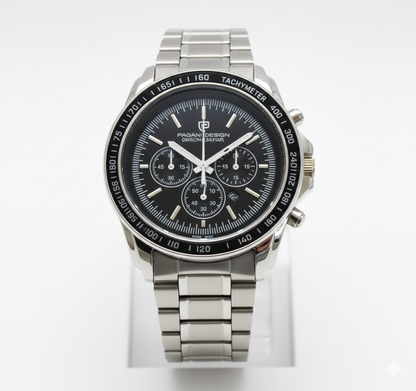 Men Silver Stainless Steel Strap Watch