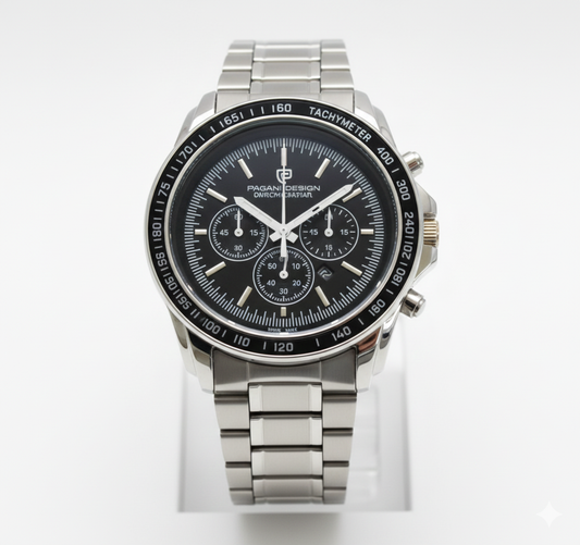 Men Silver Stainless Steel Strap Watch