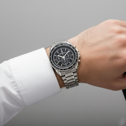 Men Silver Stainless Steel Strap Watch